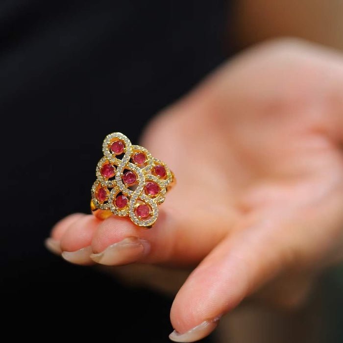 Real Ruby Royal Frame Ring-verstellbar