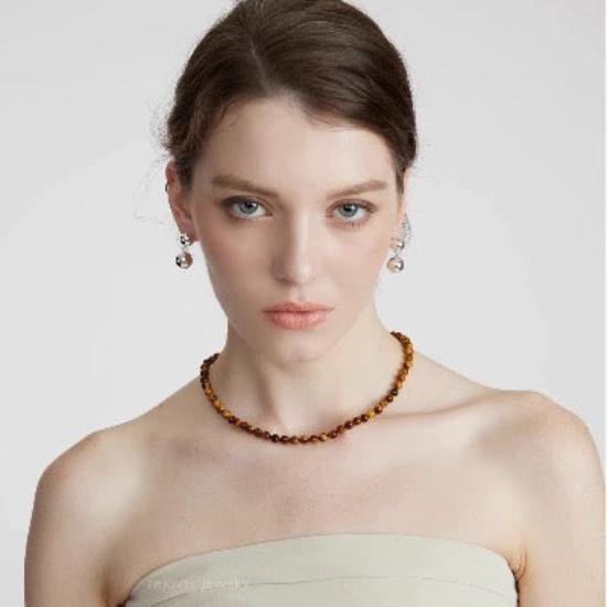 Chic Maillard Tiger-Eye Perlen Halskette