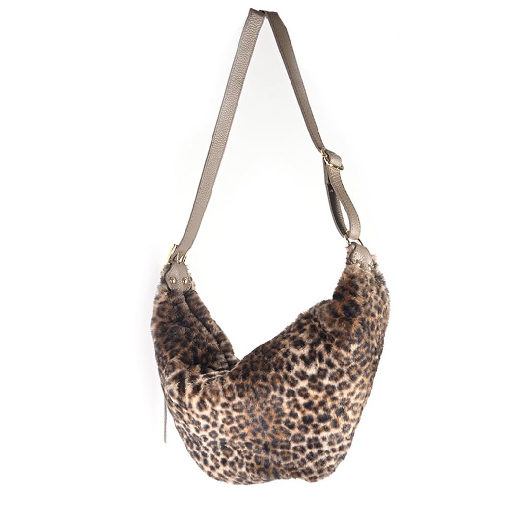 Kunstleder Umhängetasche Fell | Panther | 552309