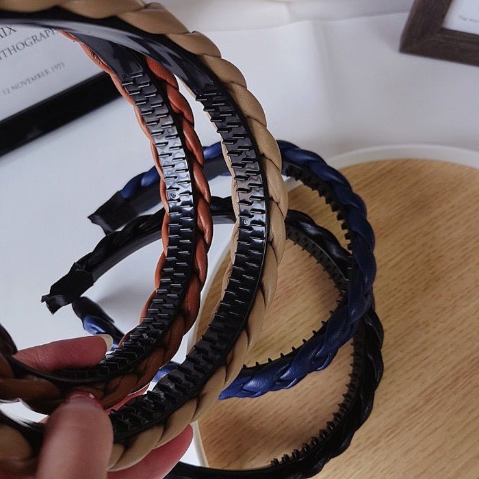 Geflochtenes Stirnband im Vintage-Stil in Lederoptik