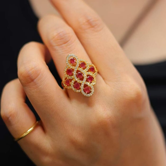 Real Ruby Royal Frame Ring-verstellbar