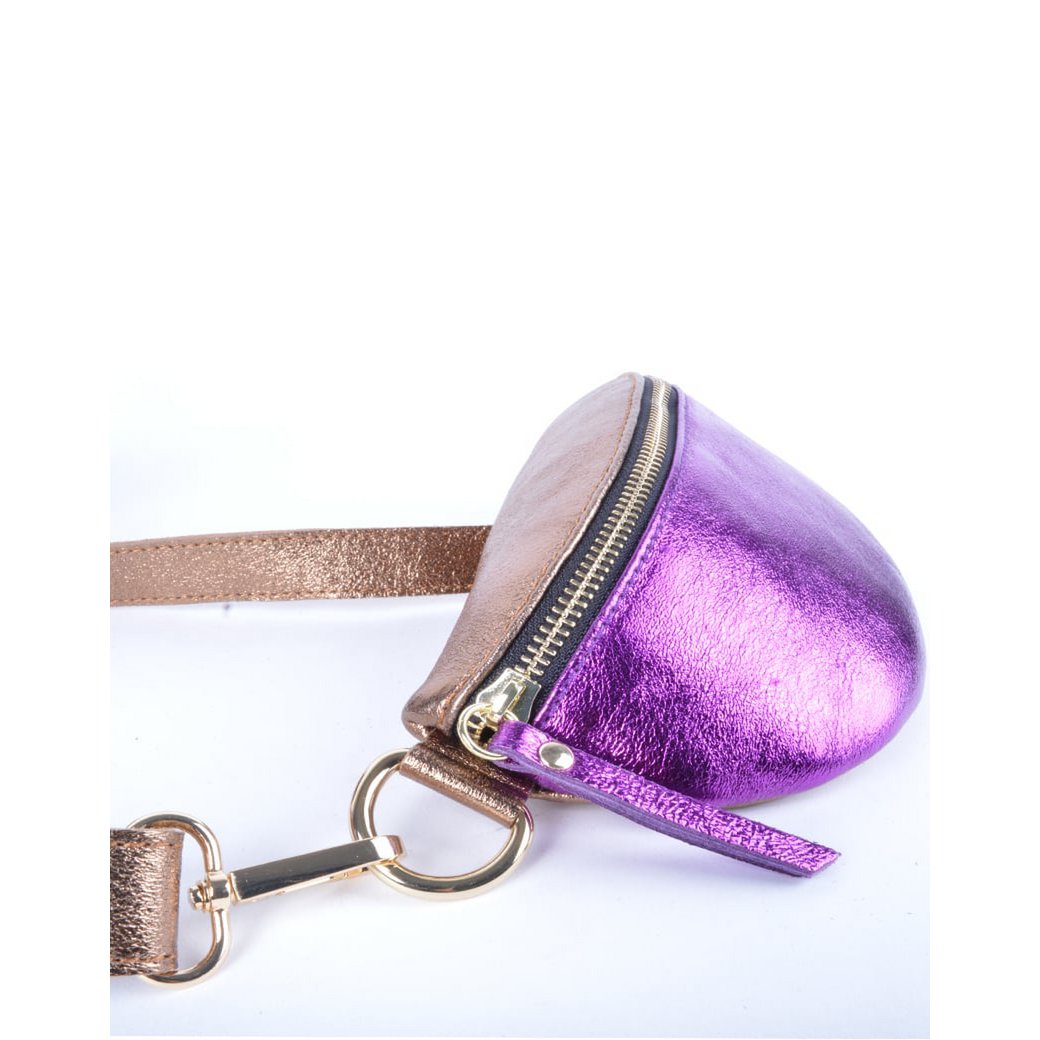 Gürteltasche aus Leder Metallic | 5526620
