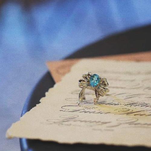 Blue Topaz Ringe im Prinzessinstil - verstellbar