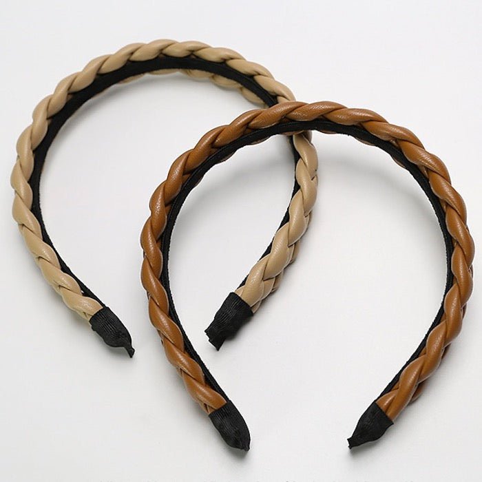 Geflochtenes Stirnband im Vintage-Stil in Lederoptik