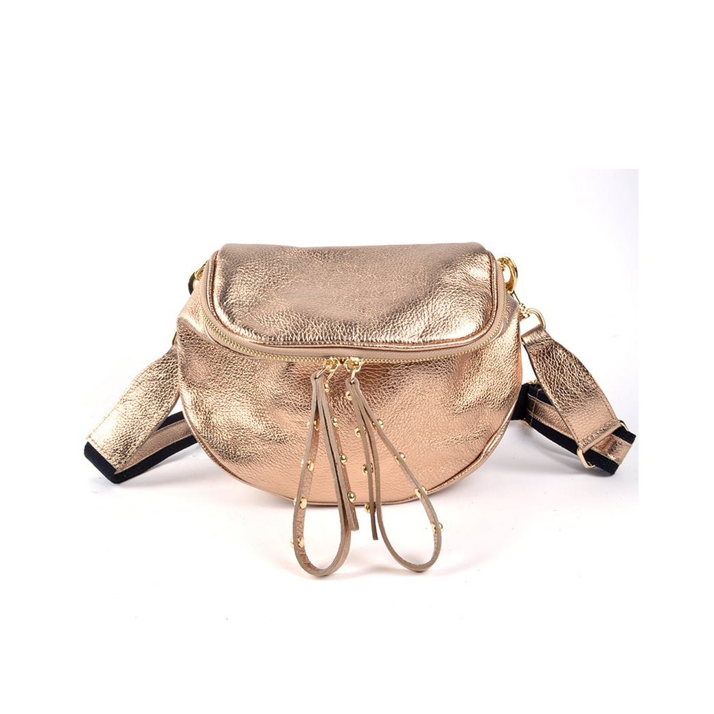 Gürteltasche aus Leder Metallic | 5526071