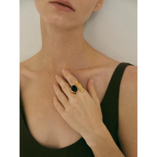 Mutiger minimalistischer Gold-Rutilquarz-Ring
