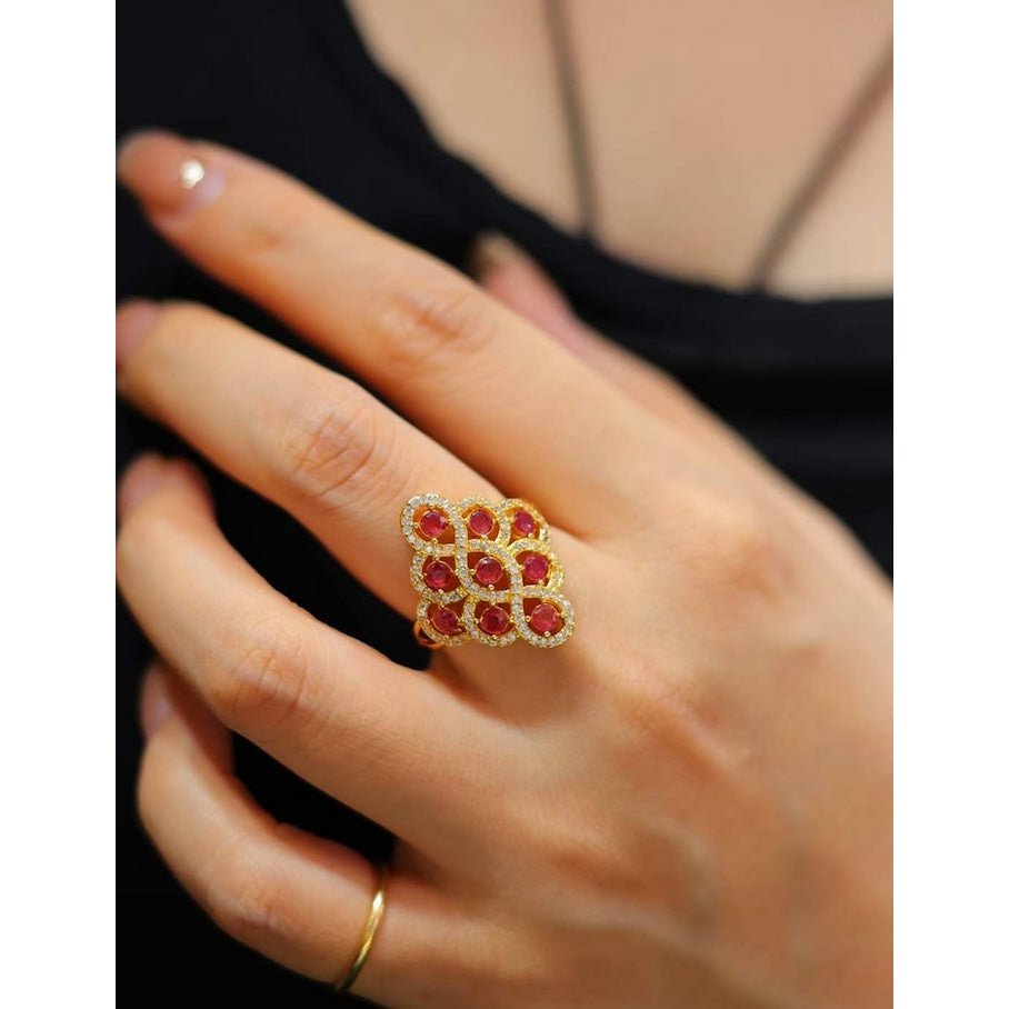 Real Ruby Royal Frame Ring-verstellbar