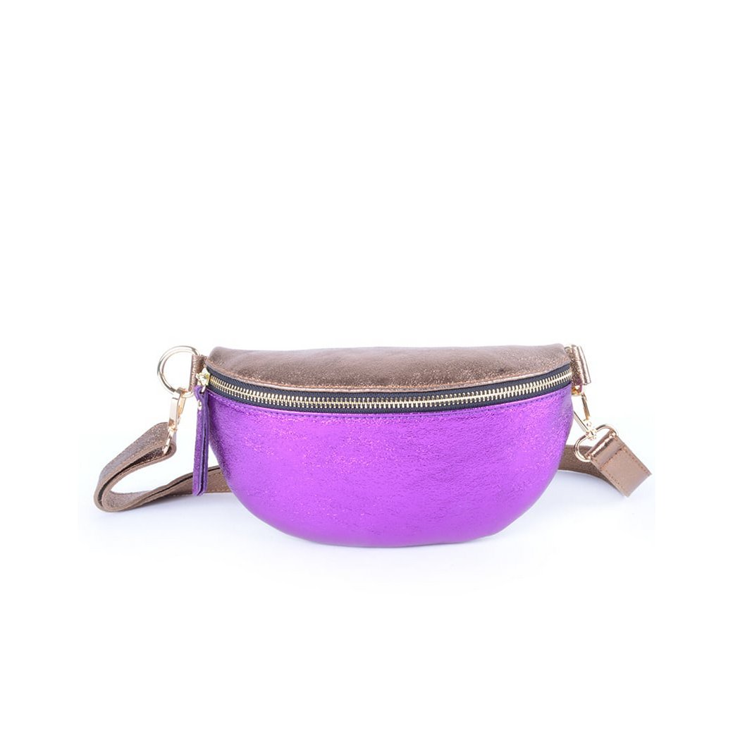 Gürteltasche aus Leder Metallic | 5526620