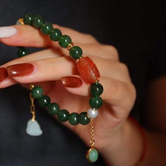 Hetian Jade Tibetan Totem Armband