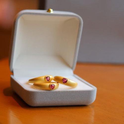 Klassischer rosa Turmalinherzring