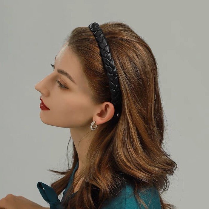 Geflochtenes Stirnband im Vintage-Stil in Lederoptik