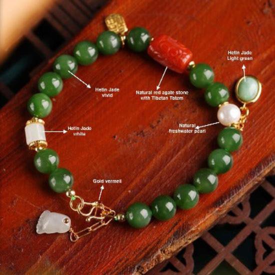 Hetian Jade Tibetan Totem Armband