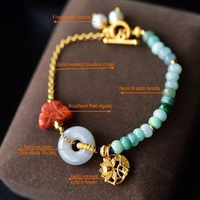 Goodluck -Armband Jade und Red Achat