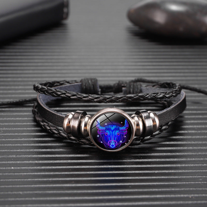 Zodiac Sternzeichen Armband – Geflochtenes Design für Herren