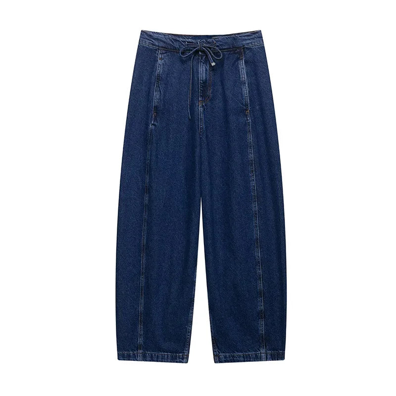 Spring New Women's Trendy Denim Pants Set Lapel Shirt Matching High Waist Straight Wide Leg Jeans Casual Lady Streetwear Outfits