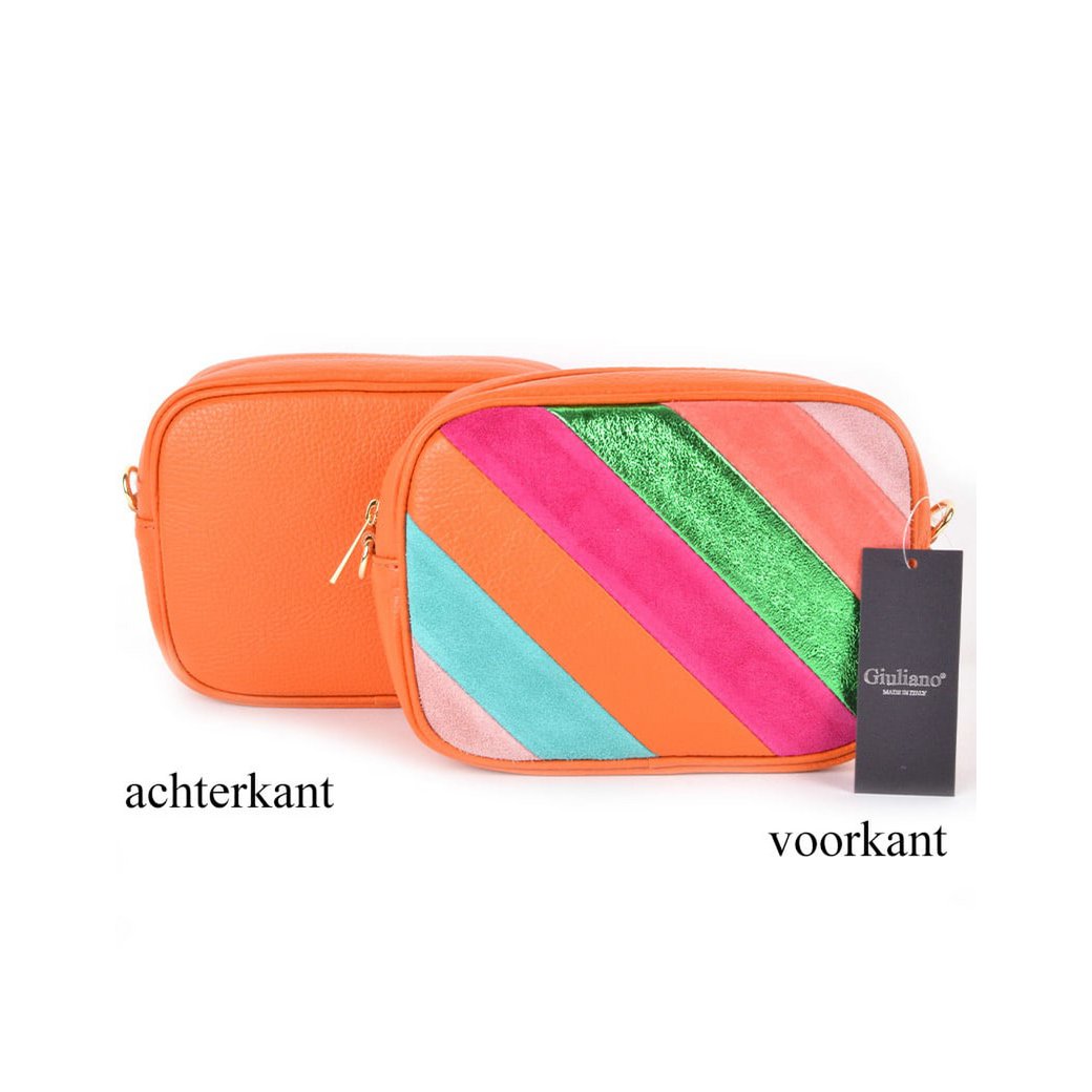 Leder-Umhängetasche Metallic-Regenbogen | 552878