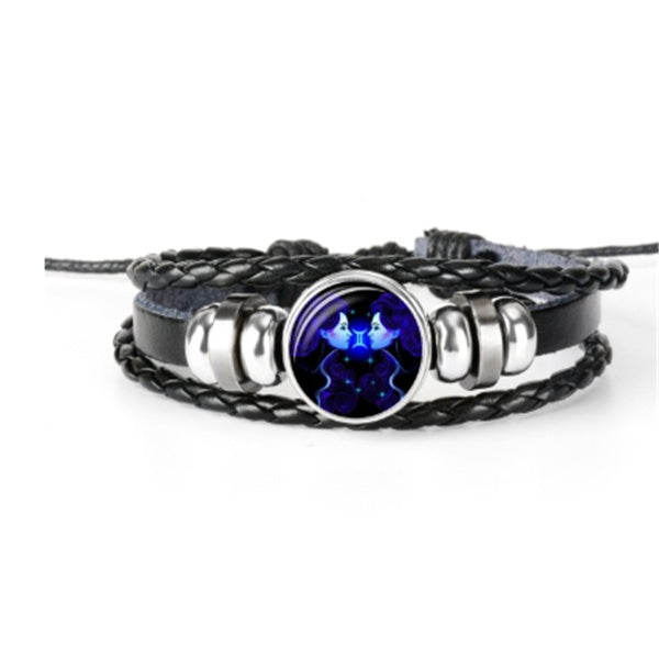 Zodiac Sternzeichen Armband – Geflochtenes Design für Herren