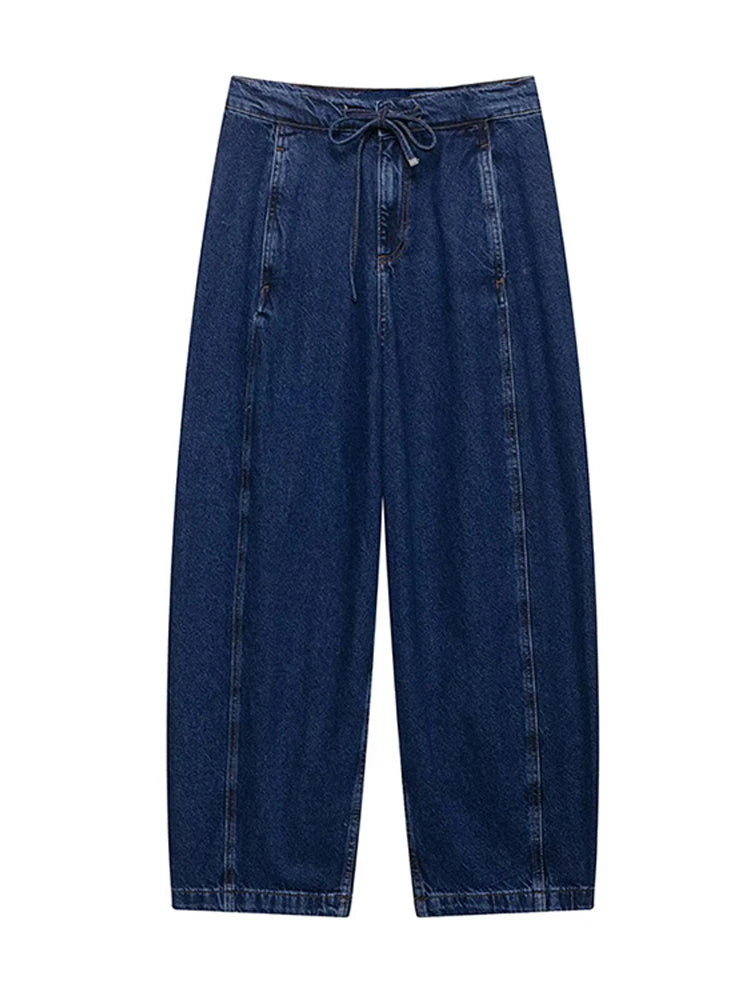 Spring New Women's Trendy Denim Pants Set Lapel Shirt Matching High Waist Straight Wide Leg Jeans Casual Lady Streetwear Outfits