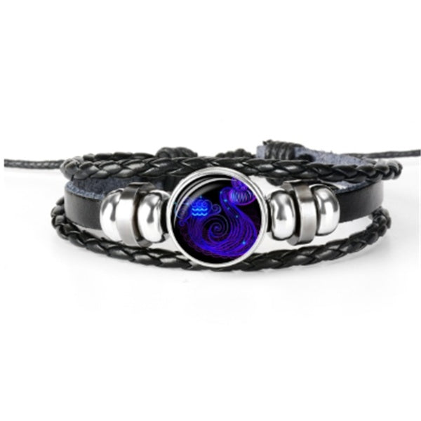 Zodiac Sternzeichen Armband – Geflochtenes Design für Herren