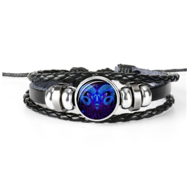 Zodiac Sternzeichen Armband – Geflochtenes Design für Herren