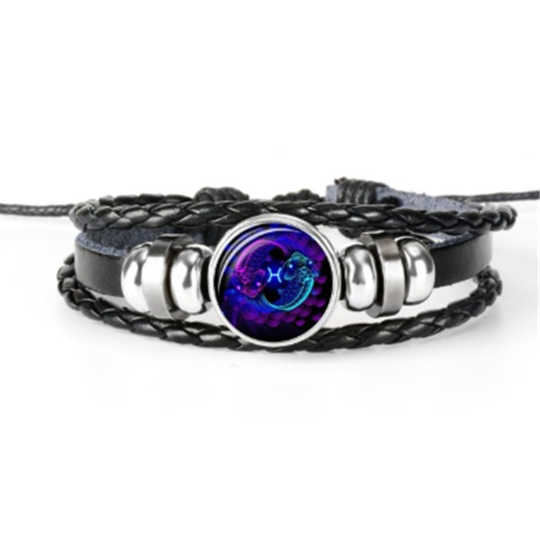 Zodiac Sternzeichen Armband – Geflochtenes Design für Herren