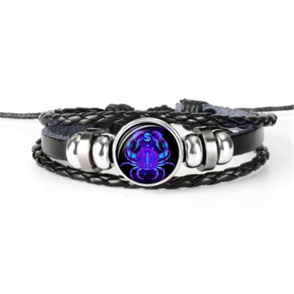 Zodiac Sternzeichen Armband – Geflochtenes Design für Herren
