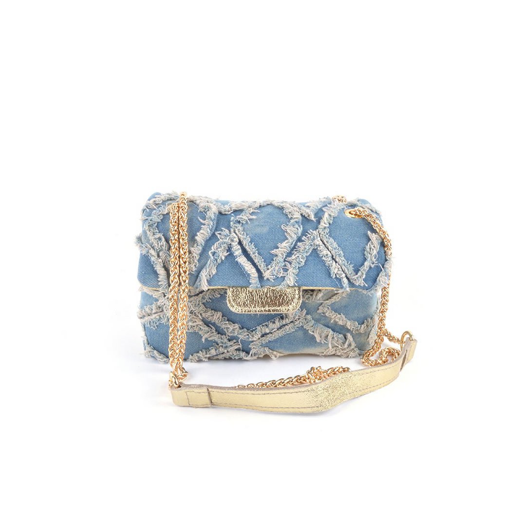 Umhängetasche aus Leder Metallic Jeans | 552193
