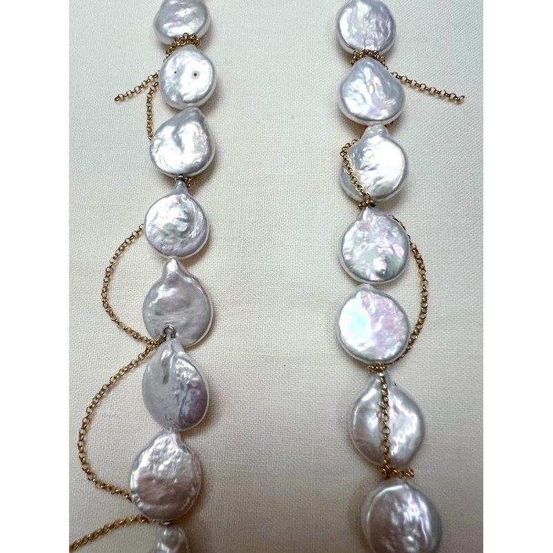Einzigartiges Barock-Perlen-Münzen-Perlen-Armband
