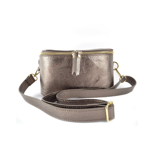 Gürteltasche aus Leder – Metallic | 5527731