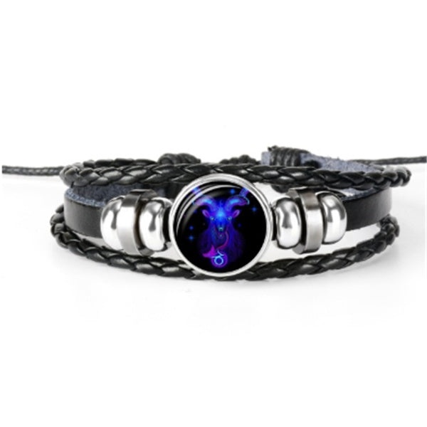 Zodiac Sternzeichen Armband – Geflochtenes Design für Herren