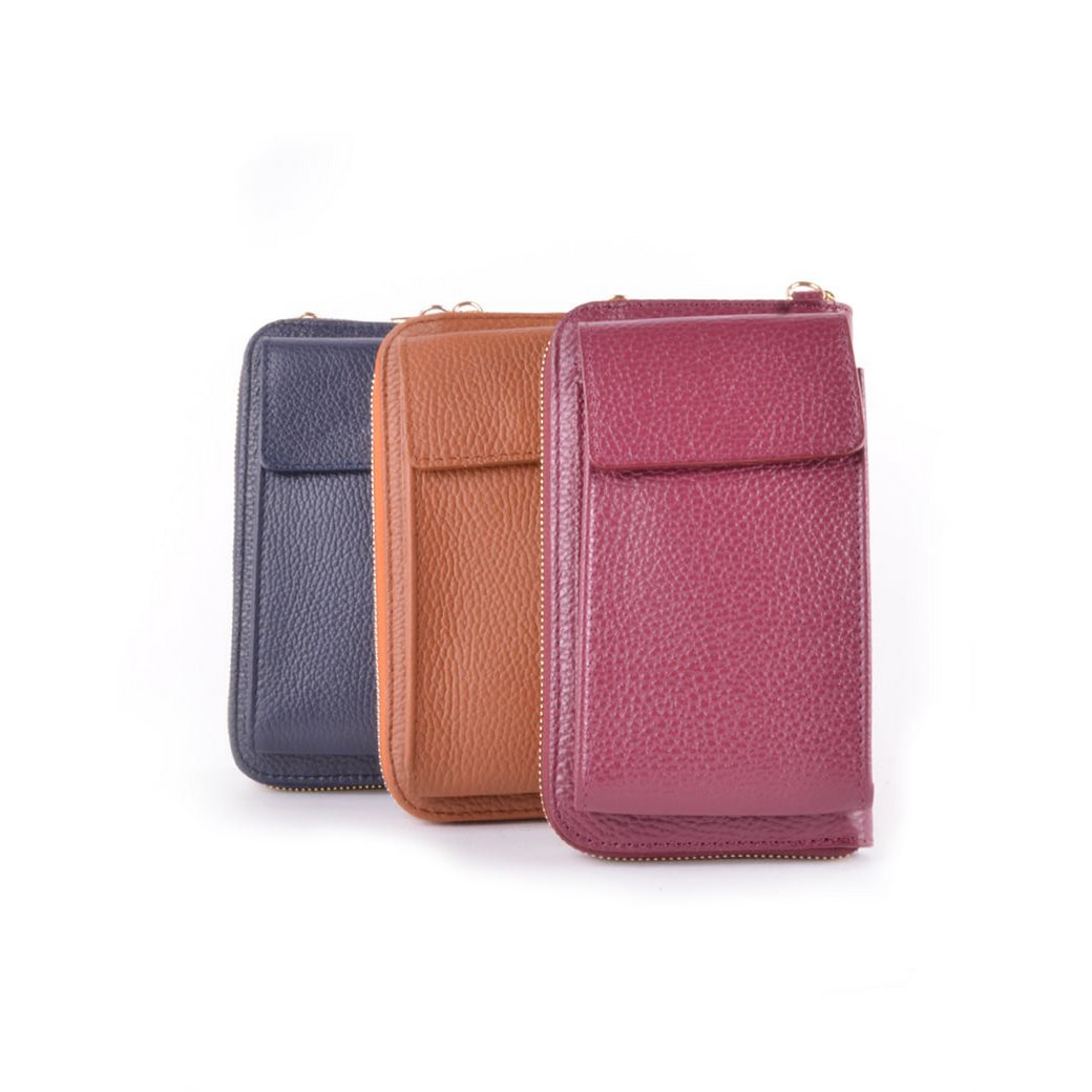 Ledergeldbörse / Handytasche gold