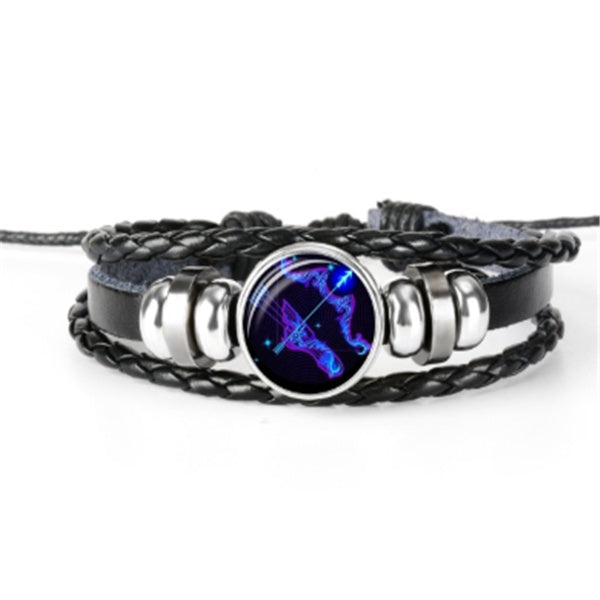 Zodiac Sternzeichen Armband – Geflochtenes Design für Herren