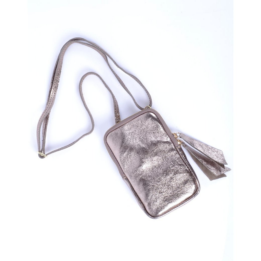Umhängetasche aus Leder | Langes Metall | 552688