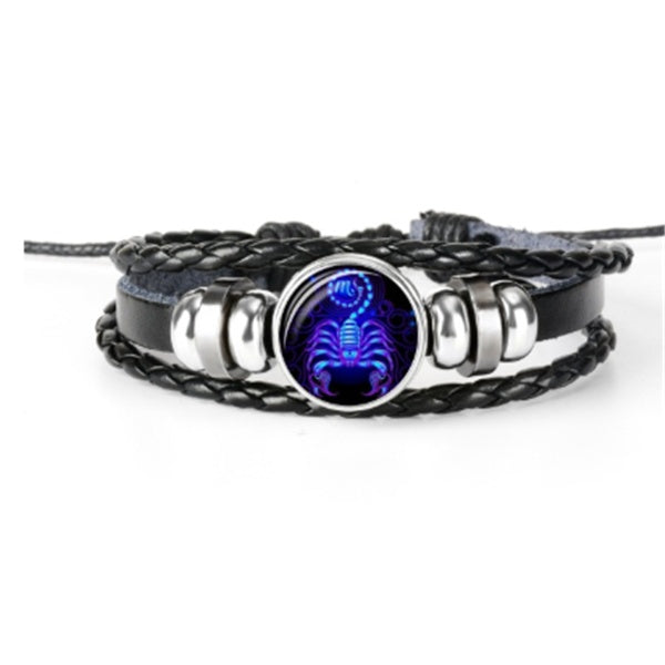 Zodiac Sternzeichen Armband – Geflochtenes Design für Herren