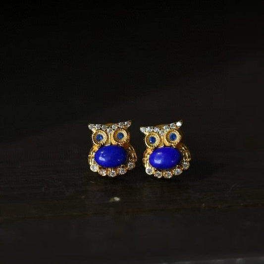 Lapislazuli-Eulen-Ohrstecker