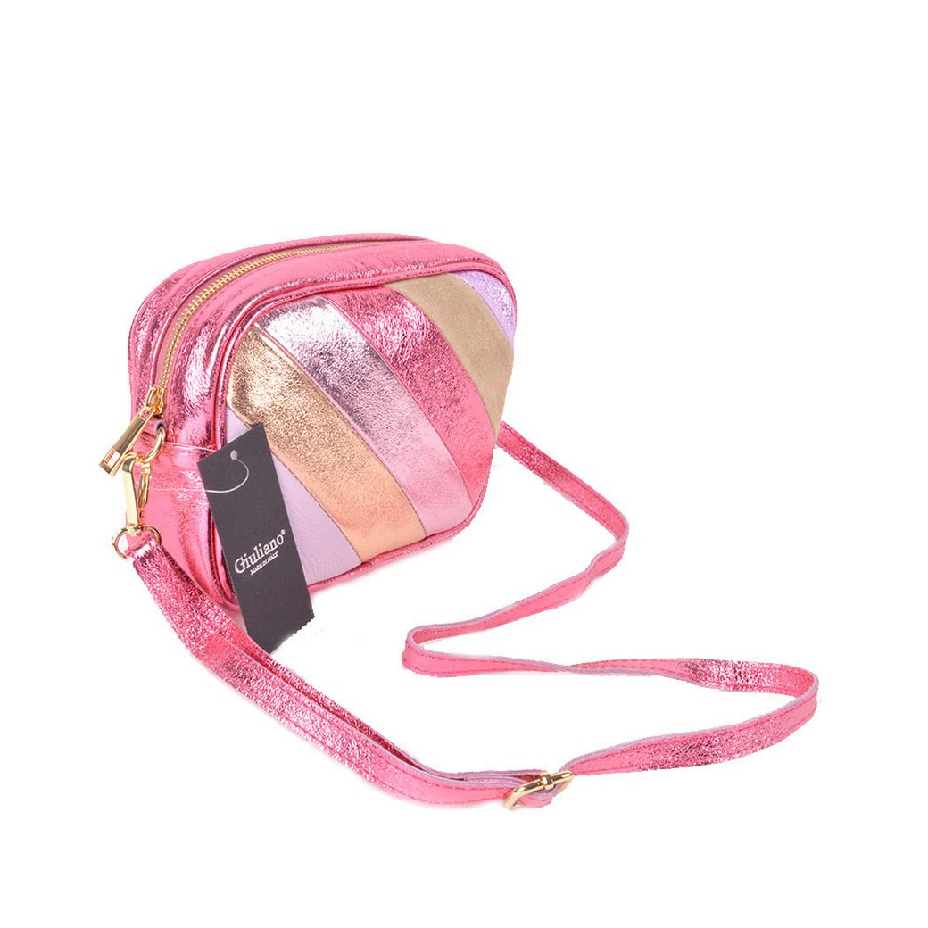 Leder-Umhängetasche Metallic-Regenbogen | 552878