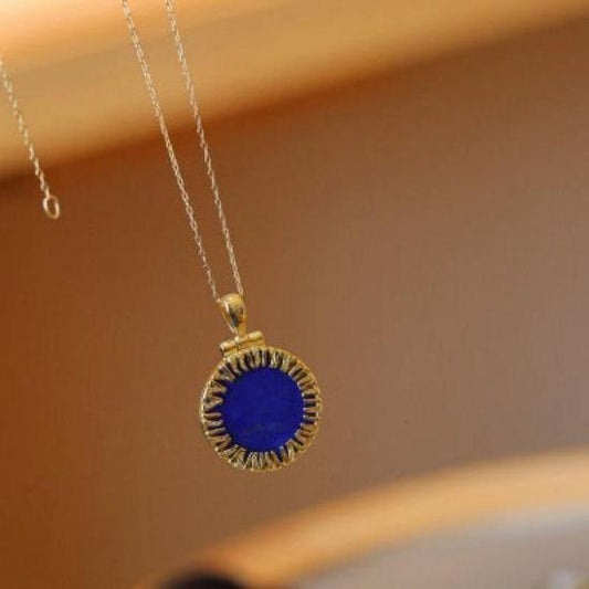 Helios Lapis Lazuli Round Anhängerkette