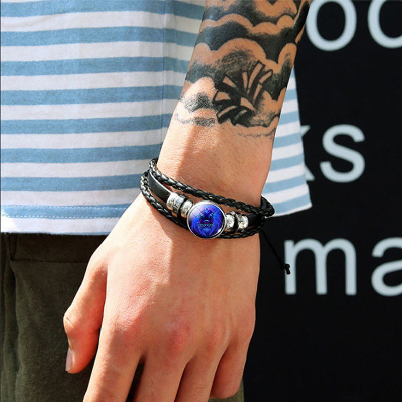 Zodiac Sternzeichen Armband – Geflochtenes Design für Herren