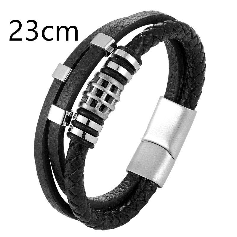 Stahlen Schwarze Silberne Elemente Armband