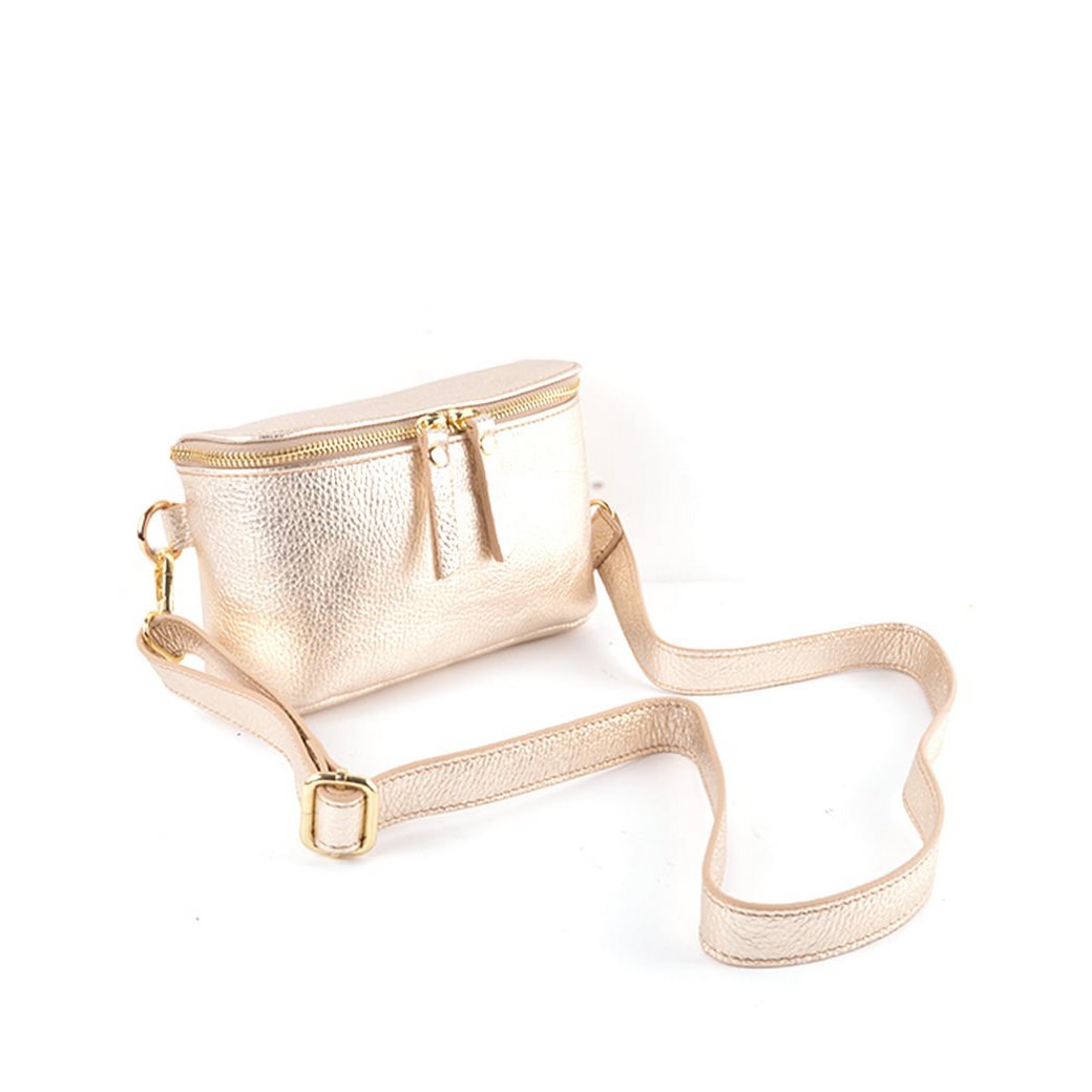 Gürteltasche aus Leder – Metallic | 5527731