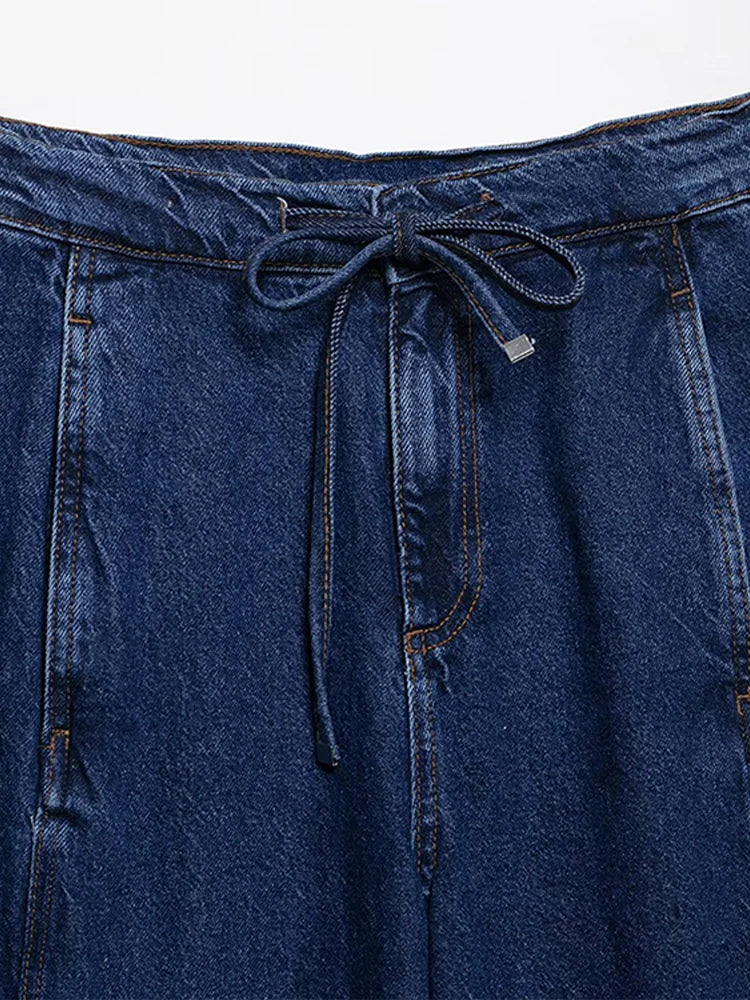 Spring New Women's Trendy Denim Pants Set Lapel Shirt Matching High Waist Straight Wide Leg Jeans Casual Lady Streetwear Outfits