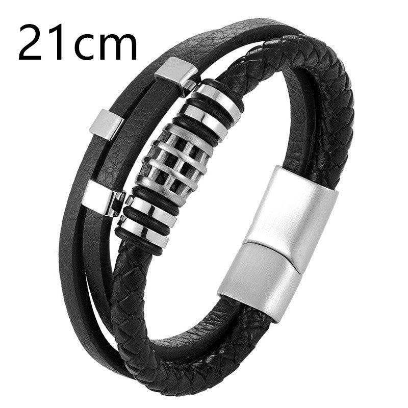 Stahlen Schwarze Silberne Elemente Armband