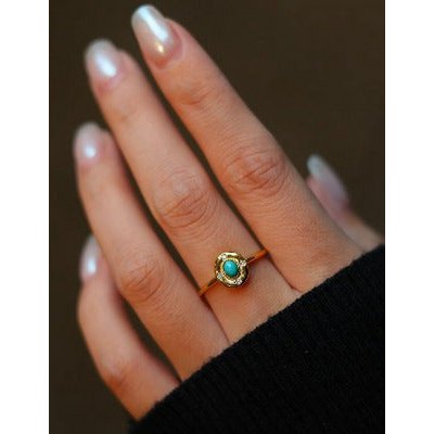 Moderne Vintage türkisobe-ovaler Ringanpassungsbar