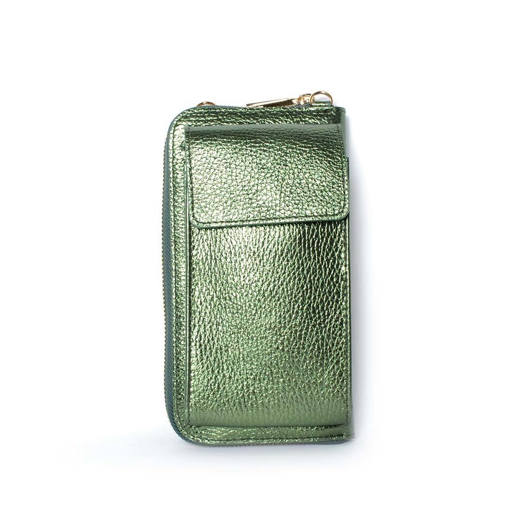Leder-Geldbörse/Handytasche Metallic | 9000701