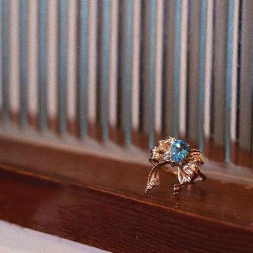 Blue Topaz Ringe im Prinzessinstil - verstellbar