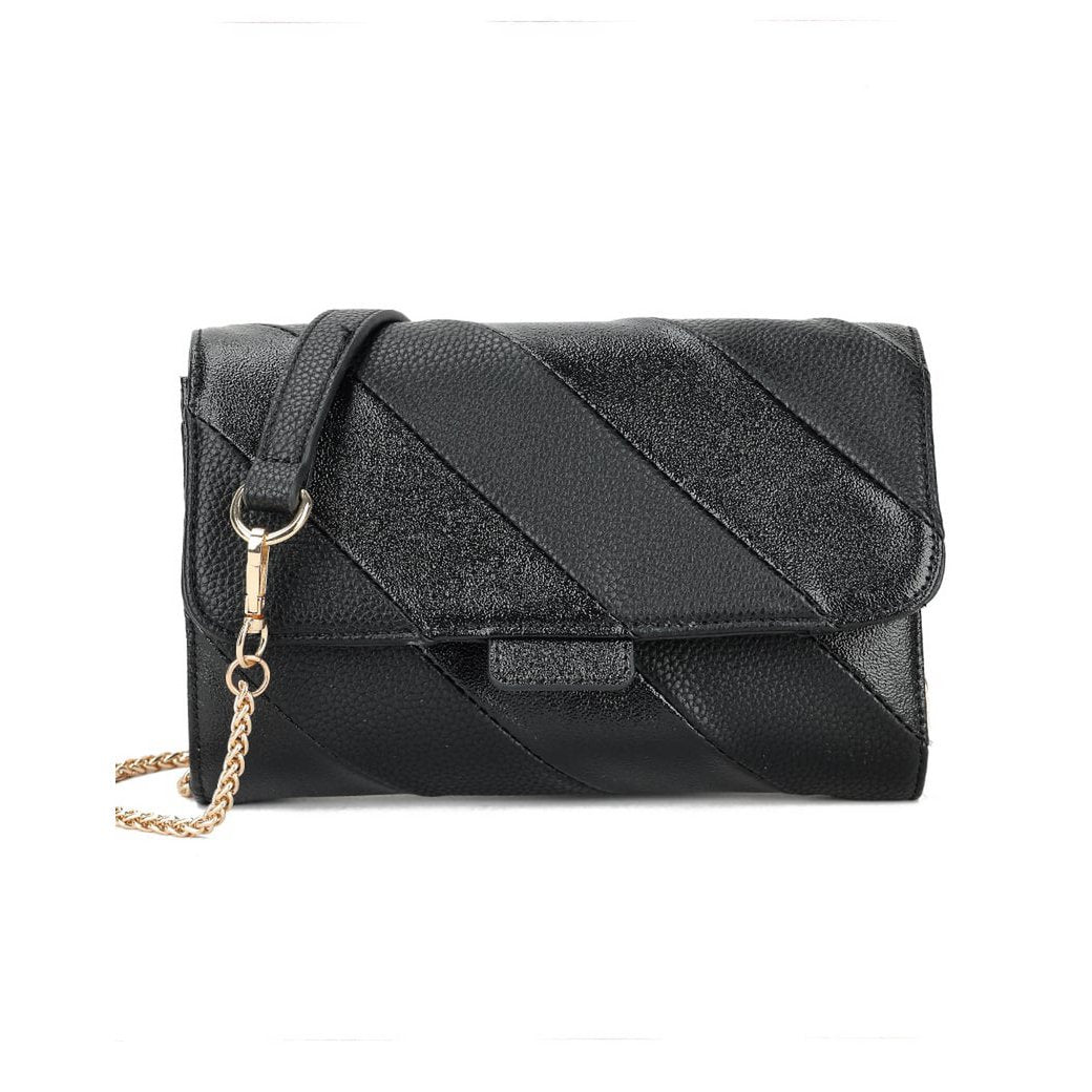 Regenbogen-Clutch/Umhängetasche aus Kunstleder in Metallic-Optik | 70107