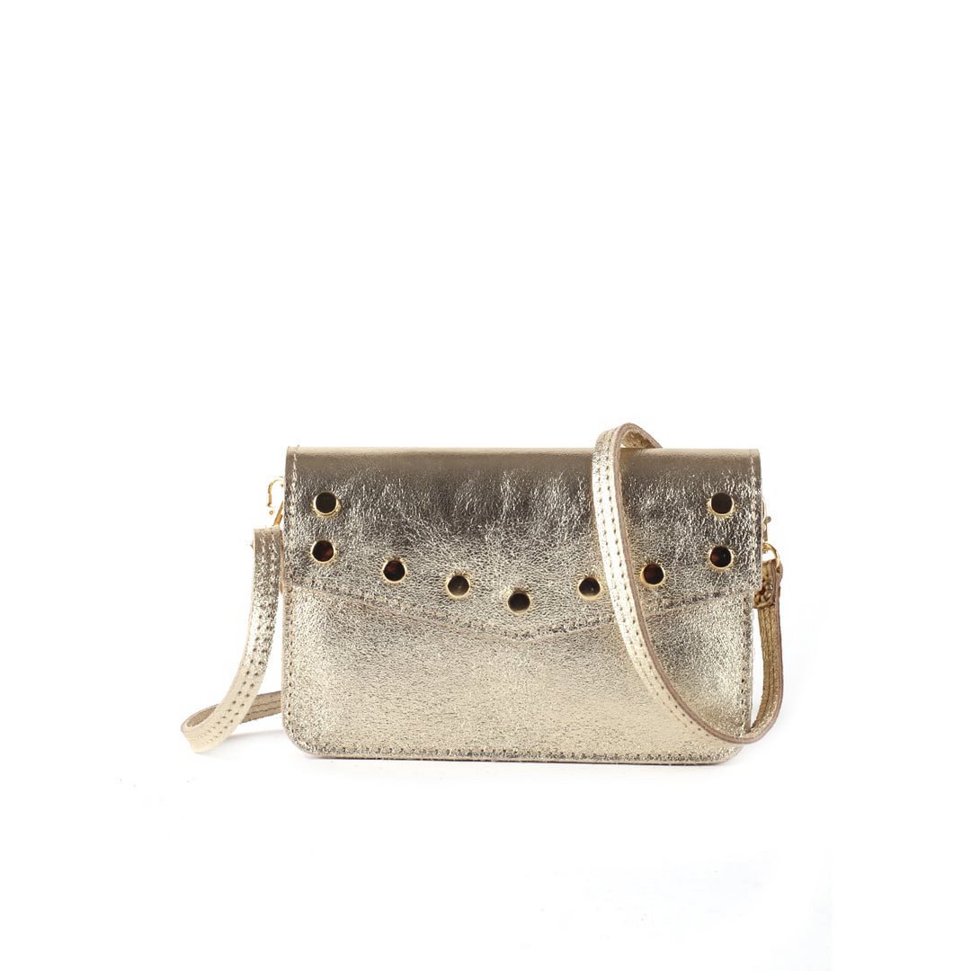 Umhängetasche aus Leder | Gürteltasche Metallic | 900058