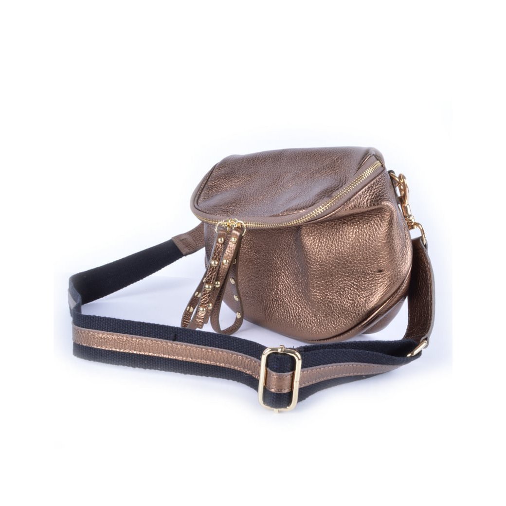 Gürteltasche aus Leder Metallic | 5526071