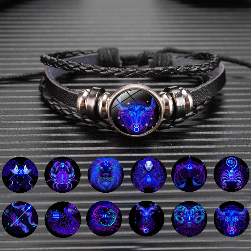 Zodiac Sternzeichen Armband – Geflochtenes Design für Herren