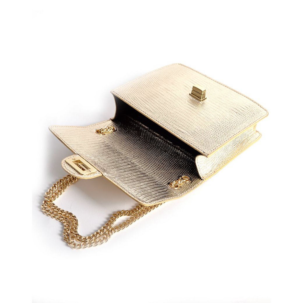 Lederhandtasche | Eidechse metallisch | 552775